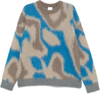 Calvin Klein patterned crew-neck sweater - Brown