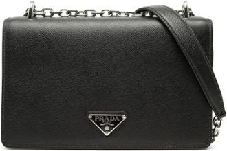 Prada Pre-owned Saffiano Nylon Crossbody Bag - Dames - Vintage Schoudertas - Zwart - ONE Size - Nylon - Vintage
