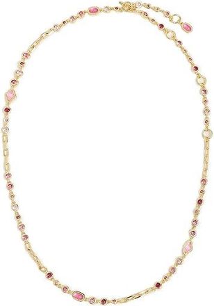 Kendra Scott Mini Elisa Abbie Strand Womens Necklace Womens Necklace Gold Pink Mix, Brass