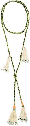 Monoki Womens Double Tie Necklace In Green