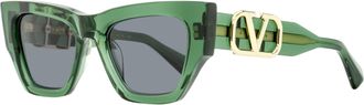 Valentino Womens V-Sette Sunglasses VLS-166 D Transparent Green 52mm