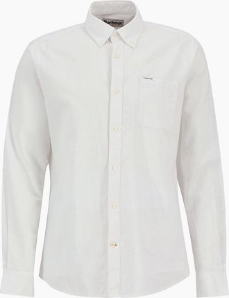 Barbour Mens Barbour Nelson Linen Tailored Shirt - White - Size: Regular/36