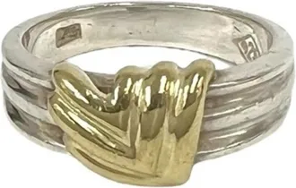 Tiffany & Co. Gold Silver Yellow Gold (18K) Silver 925 Band Ring (Pre-Owned)