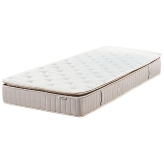 Beliani Beliani - Colch&oacute;n De Muelles Ensacados Y L&aacute;tex Con Funda Extra&iacute;ble De Poli&eacute;ster Con Cremallera Blanco 7 Zonas Duro 90 X 200 Cm Daydream