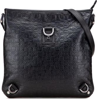 Gucci Pre-owned Gucci Horsebit Embossed Leather Abbey D Ring Crossbody Unisex 268642 467891