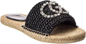 Gucci Interlocking G Raffia Espadrille