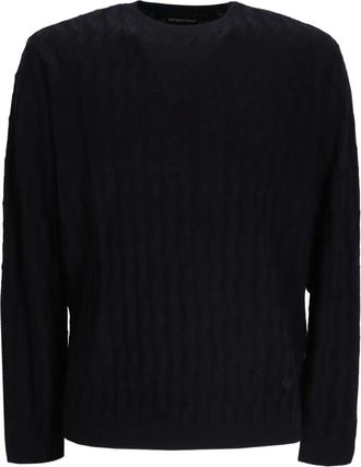 Emporio Armani Maglione con lavorazione intrecciata - Nero