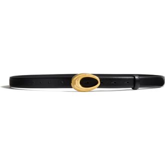 Khaite Olivia Leather Belt in Black 200 at Nordstrom, Size 100