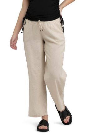 Ripe Indi Wide Leg Linen Pant in Natural at Nordstrom, Size X-Large