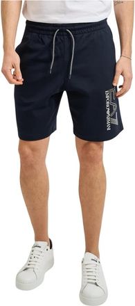 Emporio Armani Jersey Shorts met Zijlogo - Heren - Korte Broeken - Blauw - 3XL - Katoen - Korte Broeken