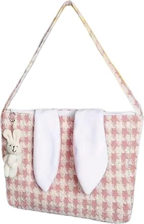 Generic Easter Bunny Tote Bag - Reusable Zipper Tote Bag - Fashion Large Capacity Beach Bag, Portable Casual Tote Bag for Women and Girls, Pink, riferimento a