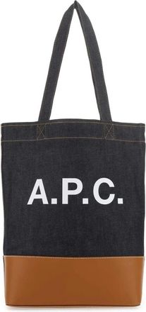 A.P.C. Axel Tote Bag - Heren - Shoppers - Blauw - ONE Size - Katoen - Tassen
