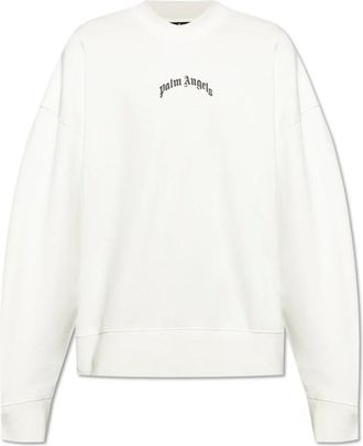 Palm Angels Sweatshirts, male, White, Size: L Sweatshirt with Logo