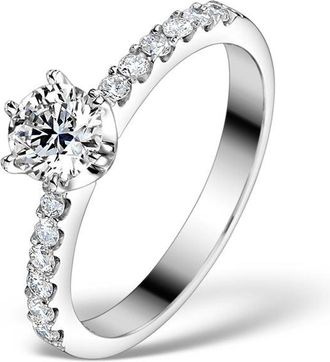 The Diamond Store Sidestone Lab Diamond Ring Talia 0.85ct G/Vs1 Platinum