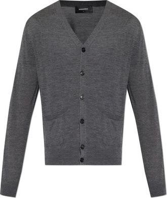 Dsquared2 Wol Cardigan Met Zakken - Heren - Vesten - Grijs - XS - Wol - Truien & Vesten