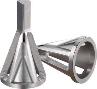 OEM Herramienta De Desbarbado De 2 Piezas Chaflanado Externo, V&aacute;stago Triangular Dorado Rosca Hexagonal, Desbarbador Brocas Multifuncional, Plateado