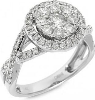 Allurez 1.06ct 14k White Gold Diamond Ladys Ring