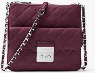 Michael Kors Sloan Medium Quilted-Leather Crossbody Bag - Plum