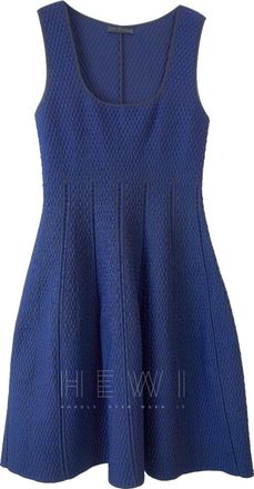 RVN Blue Textured Skater Dress Size S