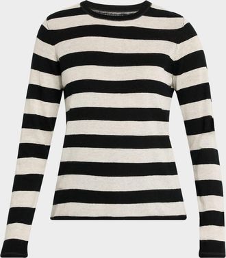 Majestic Filatures Machine Washable Cashmere Striped Pullover