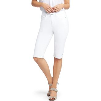 NYDJ Side Slit Capri Bike Shorts in Optic White at Nordstrom, Size 10