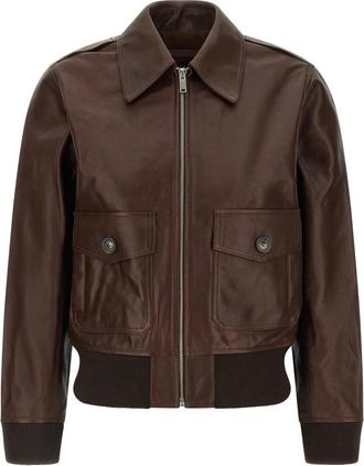 A.P.C. Gaelle Blouson - Dames - Leren en Su&egrave;de Jassen - Bruin - S - Leer - Jassen