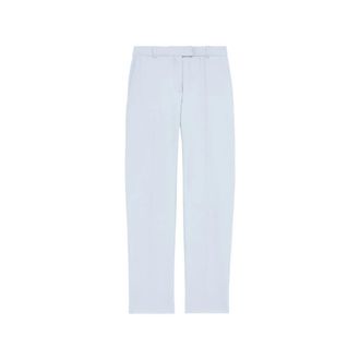 Alexander McQueen Cropped Tailored Broeken - Dames - Slim Fit Broeken - Blauw - L - Leer - Broeken