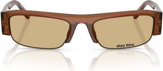 Miu Miu 51mm Rectangular Sunglasses in Opal Ambra /Yellow at Nordstrom
