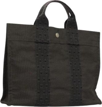 Herm&egrave;s Pre-owned Vintage Canvas Tote Bag - Dames - Vintage Shopper - Grijs - ONE Size - Vintage