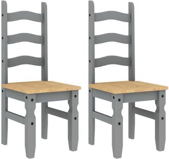 vidaXL Vidaxl - Dining Chairs 2 pcs Corona Grey 42x47x107 cm Solid Wood Pine