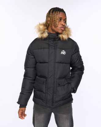 Kings Will Dream Heren Kings Will Dream Curvlay Parka Jacket in Zwart