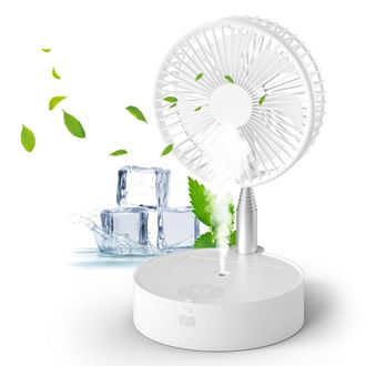 OEM Ventilador De 7 Aspas, 3 Velocidades, Dise&ntilde;o Telesc&oacute;pico Plegable, Humidificador De 7200 Mah, Control Remoto, Cabezal Giratorio De 140&deg;, Luz Nocturna 