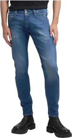 Replay Moderne Slim Jeans voor Mannen - Heren - Slim Fit Jeans - Blauw - W36 L32 - Katoen - Jeans