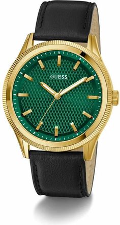 Guess Dex Horloge - Heren - Horloges - Groen - ONE Size - Leer - Accessoires