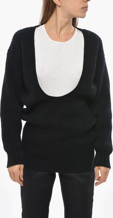 Valentino Maglia in Puro Cashmere con Maxi Scollo Valentino