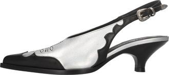 Elena Iachi Slingback Pomp - Dames - Pumps - Grijs - 38 1/2 EU - Leer - Schoenen