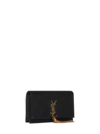 Saint Laurent Womens Wallet On Chain Kate Black Leather Calf Bag