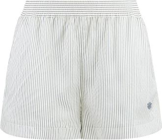 Stella McCartney Geborduurde Zijden Shorts - Dames - Bermuda - Wit - S - Korte Broeken