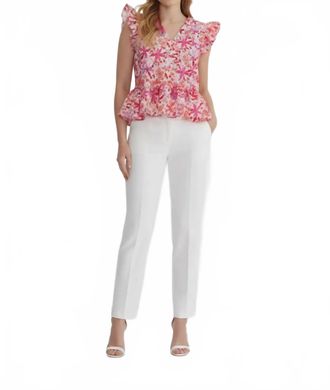 Entro Garden Ruffle Peplum Top In Blush