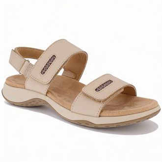 Free Spirit Grenada Womens Cross Strap Sandals Parchment - Beige Leather - Size UK 3