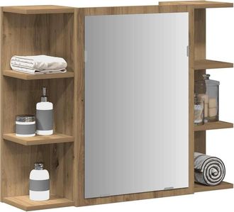 Berkfield Home Modern Bathroom Mirror Cabinet Artisan Oak 80x20.5x64 cm Engineer in Brown