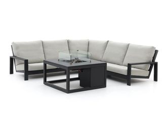 Bellagio la vita attrattiva Bellagio Vezzano/Cosi 100cm hoek loungeset met vuurtafel 4-delig