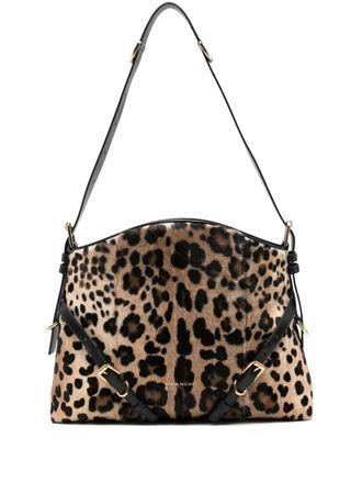 Givenchy Medium Voyou schoudertas met luipaardprint - Zwart