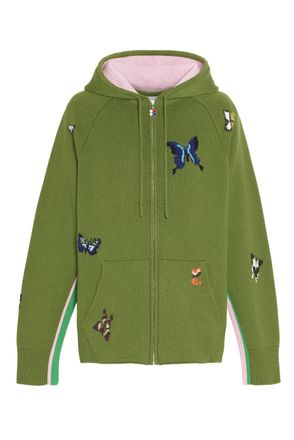 Barrie Butterflies Intarsia Knit Cashmere Hoodie