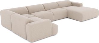 Sia Home Sof&aacute; cama panor&aacute;mico derecho 7 plazas tejido tramado beige