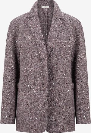 PANICALE Kurzer Strickmantel aus meliertem Material mit Reverskragen