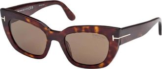 Tom Ford Ladies dark havana Cat Eye Sunglasses FT1190 52H 53