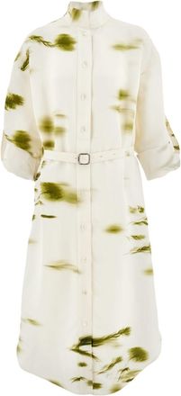 Ferragamo Chemisier Blossom con stampa - Bianco