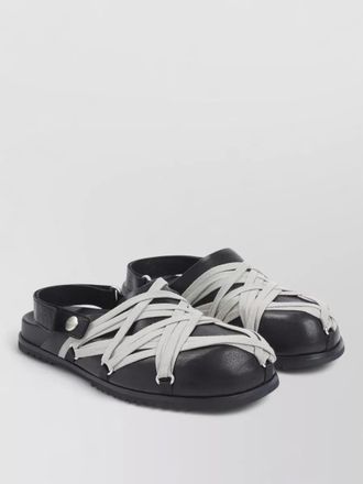 Rick Owens megalace mule sandals criss cross straps