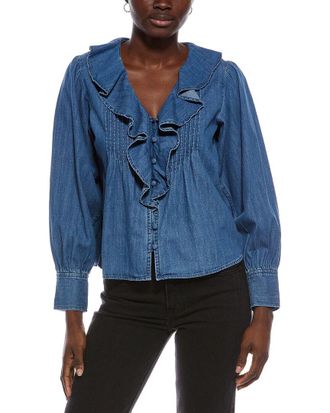Madewell Marciana Ruffle Denim Top